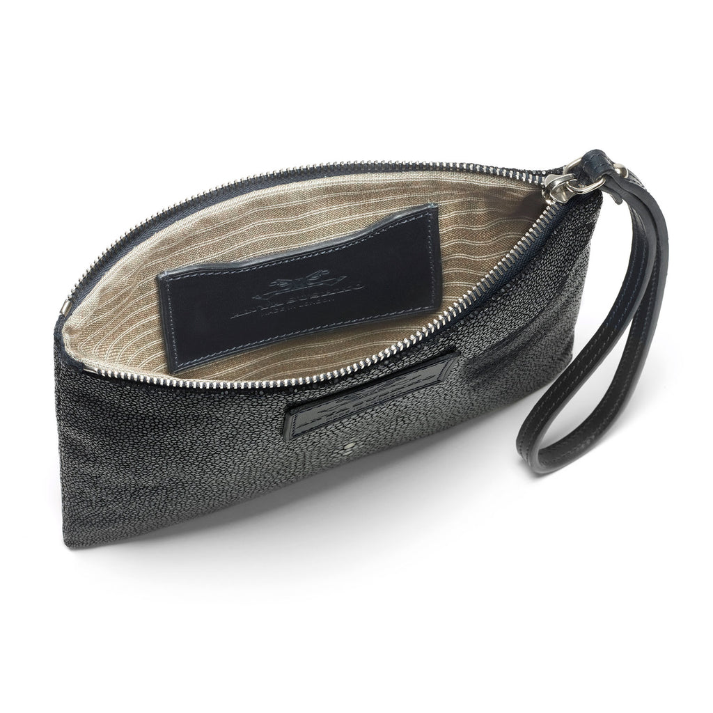 Open Stingray Leather wristlet 